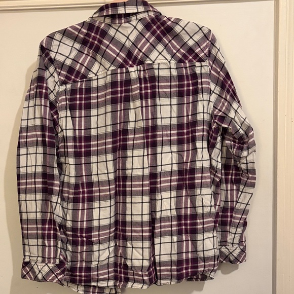 Croft & Barrow Purple and White Plaid Shirt - Picture 3 of 3